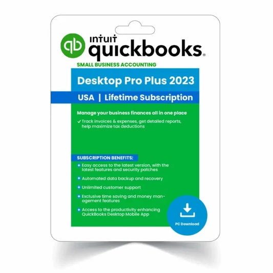 QuickBooks Desktop Pro 2023 – Lifetime No Subscription License Key – USA Version (1 User) for Windows